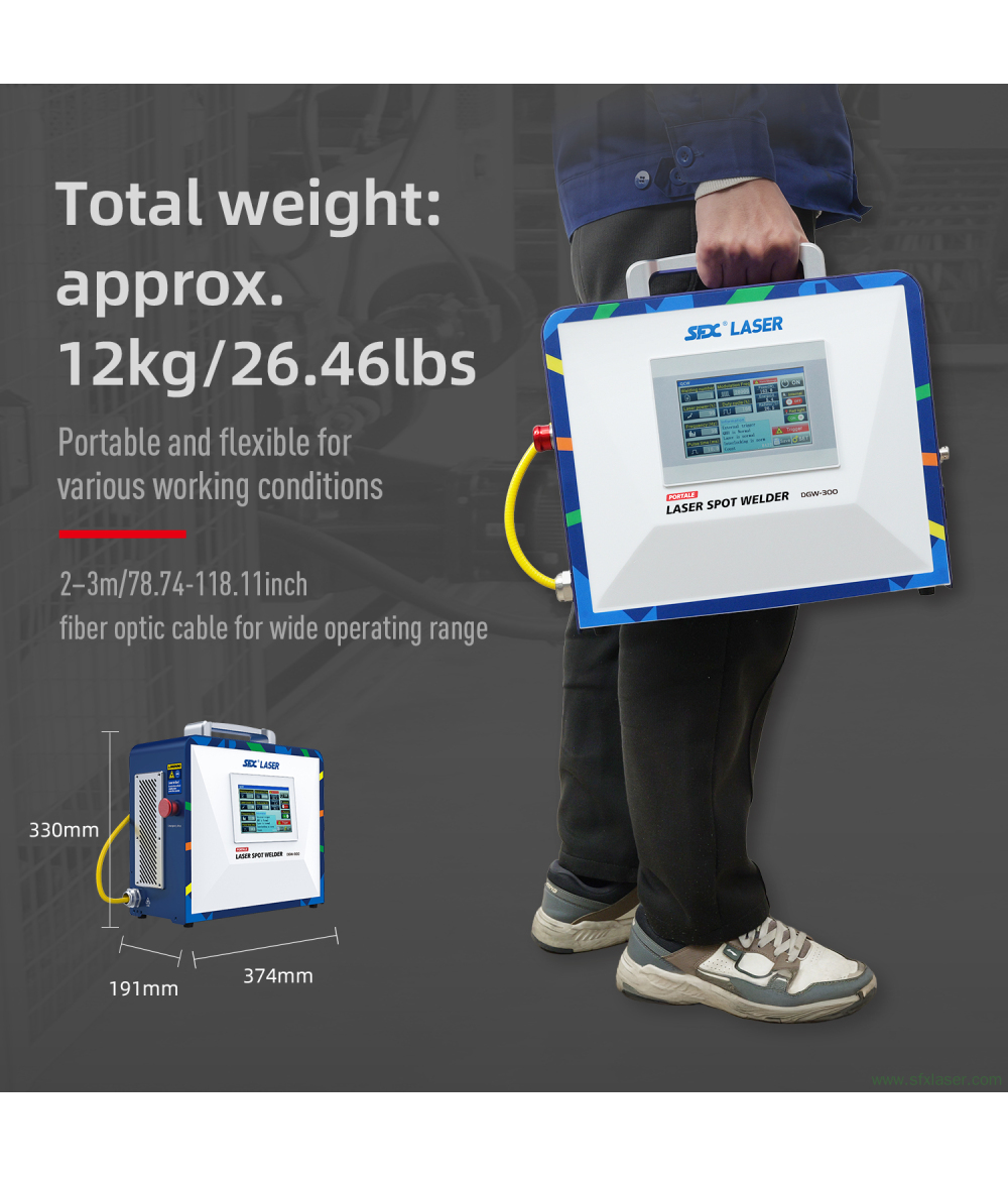 SFX 300W Portable Laser Spot Welder Precision 0.1-1.5mm Thin Metal Plate Welding Machine SFX 300W Portable Laser Spot Welder Precision 0.1-1.5mm Thin Metal Plate Welding Machine